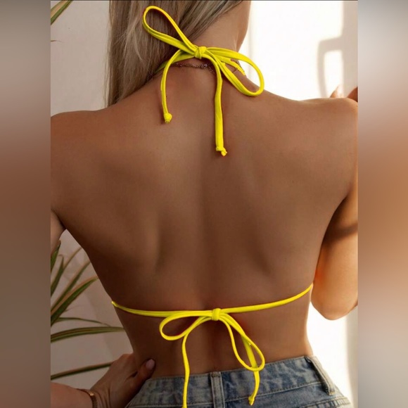 Blue or Yellow Triangle Bikini Top NWT - Picture 4 of 9